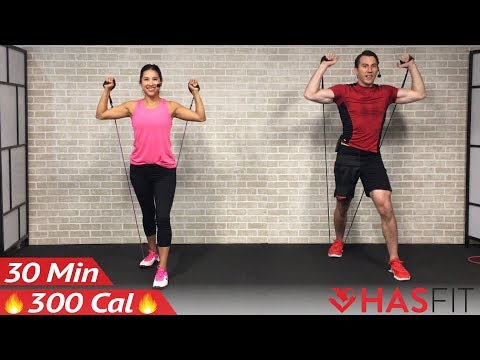 30 Minute Full Body Resistance Band Workout - Exercise Band Workouts for Women &amp; Men