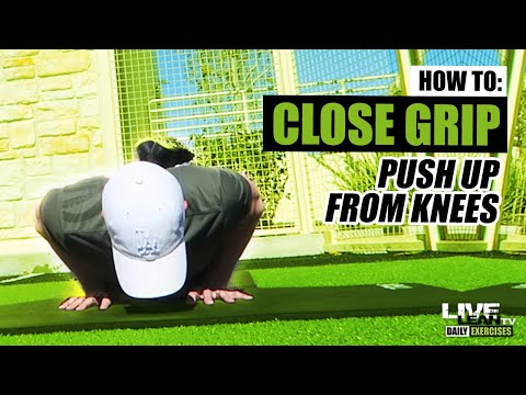 How To Do A CLOSE GRIP PUSH UP ON KNEES | Exercise Demonstration Video and Guide