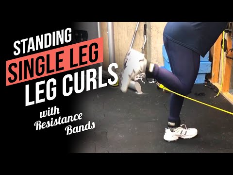 How to do Standing Single Leg Leg Curls with Resistance Bands!
