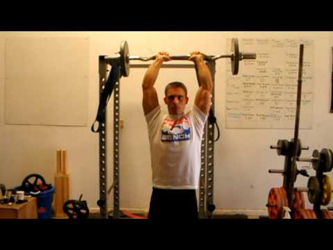 Standing EZ Bar French Press Exercise