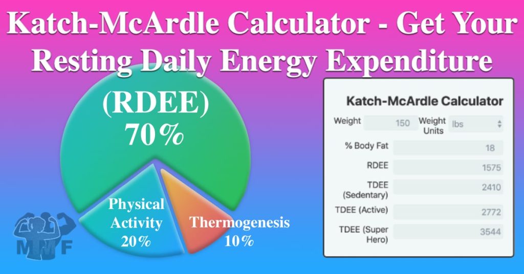 Katch-McArdle Calculator – Get Your Resting Daily Energy Expenditure (RDEE) - Katch-McArdle Formula for RDEE can be a more precise representation of your BMR and therefore TDEE calculation when you know your lean body mass or body fat % accurately.