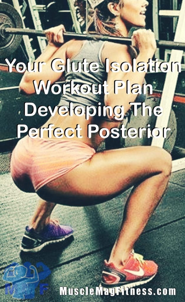 Pin image Fit woman with nice but peforming a glute isolation workout plan.
