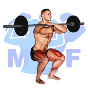 Graphic image of Barbell Front Squat Cross Arm Grip.