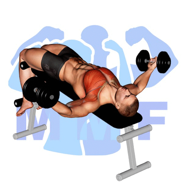 Man Performing Decline Dumbbell Twist Fly