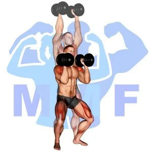 Graphic image of Dumbbell Push Press.