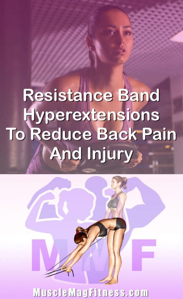 Pin Image Of Woman Performing Resistance Band Hyperextensions To Reduce Back Pain And Injury