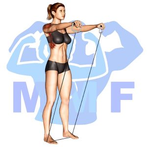 Graphic image of Resistance Band Forward Raises.