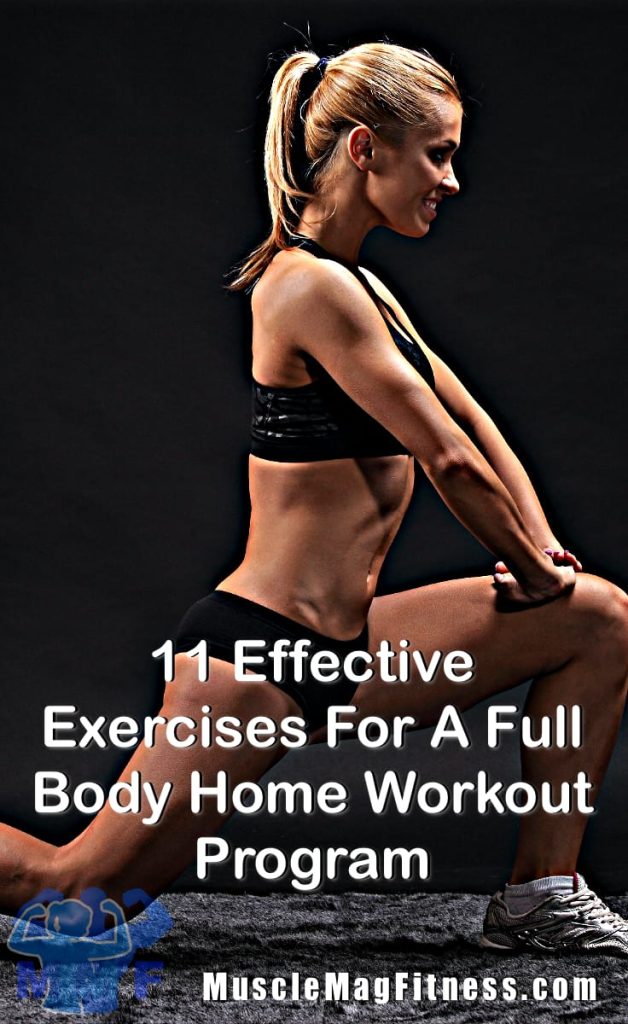 Pin fit woman performing lunges for Effective Exercises For A Full Body Home Workout Program