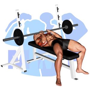 Graphic image of Barbell Close Grip Bench Press.