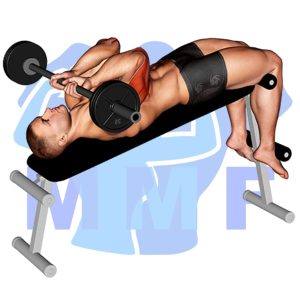 Graphic image of Barbell Decline Close Grip To Skull Press.