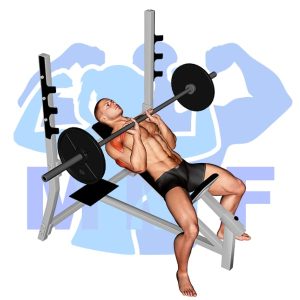 Graphic image of Barbell Incline Close Grip Bench Press.