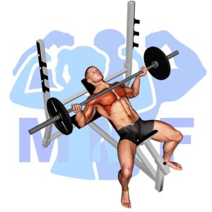 Graphic image of Barbell Incline Wide Reverse Grip Bench Press.