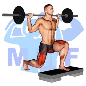 Graphic image of Barbell Rear Lunge.