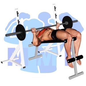 Graphic image of Barbell Reverse Grip Decline Bench Press.