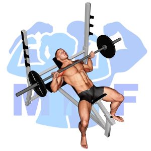 Graphic image of Barbell Reverse Grip Incline Bench Press.