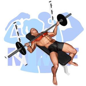 Graphic image of Barbell Wide Reverse Grip Bench Press.