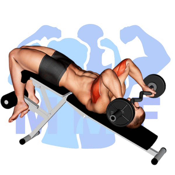 Graphic image of a fit man performing alternate cable triceps extensions.