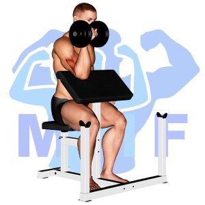 Graphic image of Dumbbell One Arm Reverse Preacher Curl.