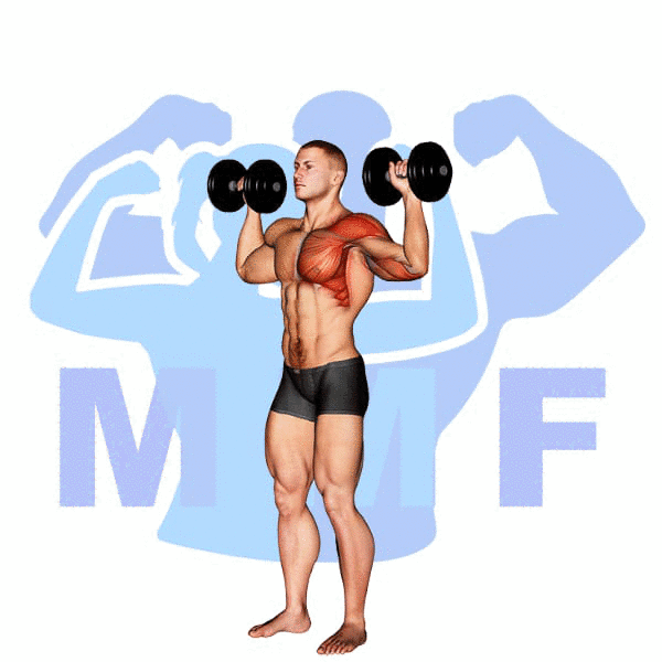Man Performing Dumbbell One Arm Shoulder Press