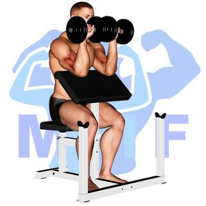 Graphic image of Dumbbell Reverse Grip Preacher Curl.
