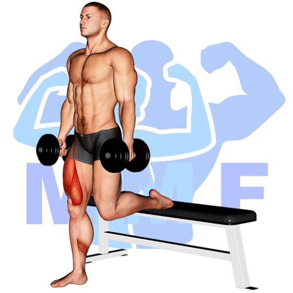 Man Performing Dumbbell Romanian Split Squat