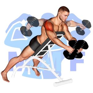 Graphic image of Incline Dumbbell Lateral Raise.