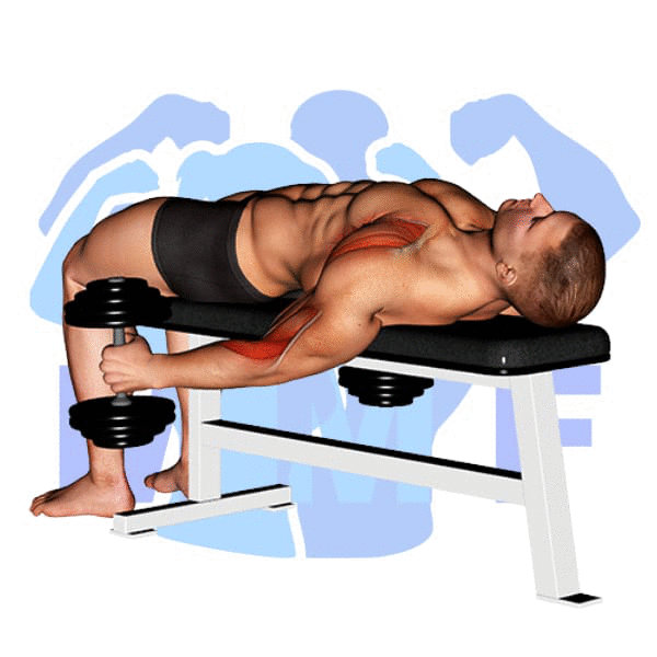 Man Performing Lying Dumbbell Supine Curl