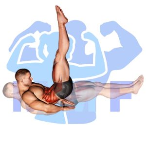 Graphic image of Leg Raise Hip Lift Crunch.