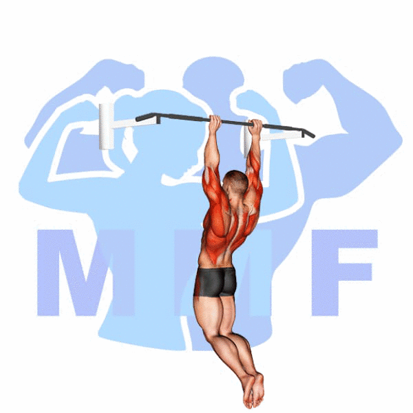 Graphic image of a muscular man performing Muscle Up.