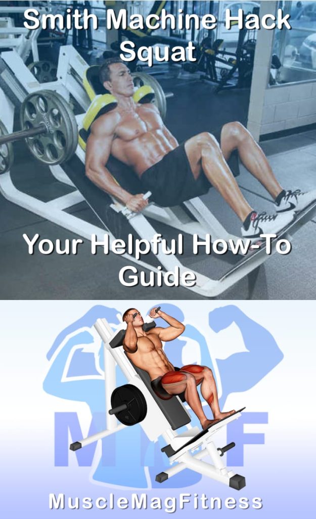 Pin image for sled hack squat post. With an image of a man performing the exercise on Top and a graphic of the exercise on the Bottom.