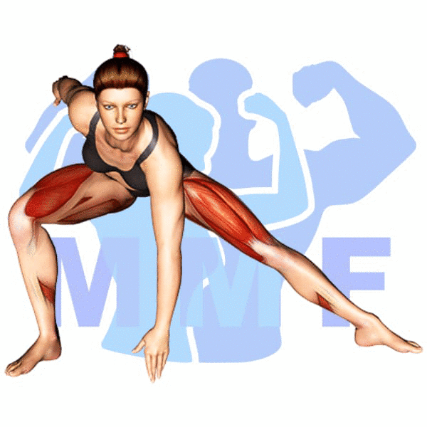 Graphic image of a fit woman performing Plyo Side Lunge.