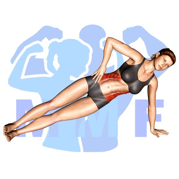 Graphic image of a fit woman performing Side Bridge.