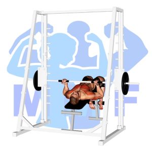 Graphic image of Smith Machine Decline Reverse Grip Press.