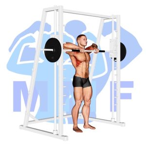 Graphic image of Smith Machine Upright Row.