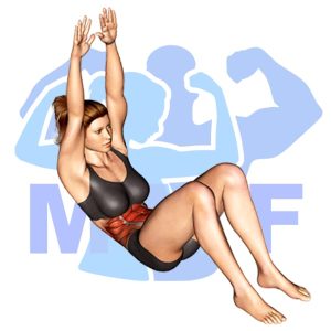 Graphic image of Straight Arm Crunch.