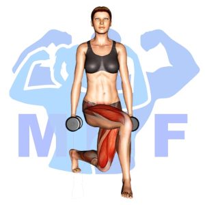Graphic image of Curtsey Lunge.