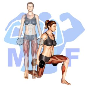 Graphic image of Dumbbell Side Lunge.