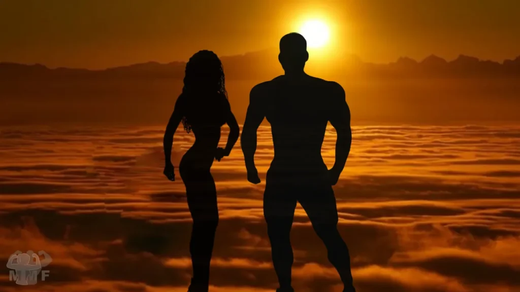 Carpe Diem: Today is Always the Best Day to Start Strength Training. Man and a women silhouette standing in the clouds.