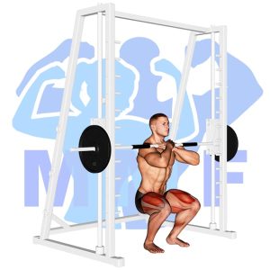 Graphic image of Smith Machine Front Squat.